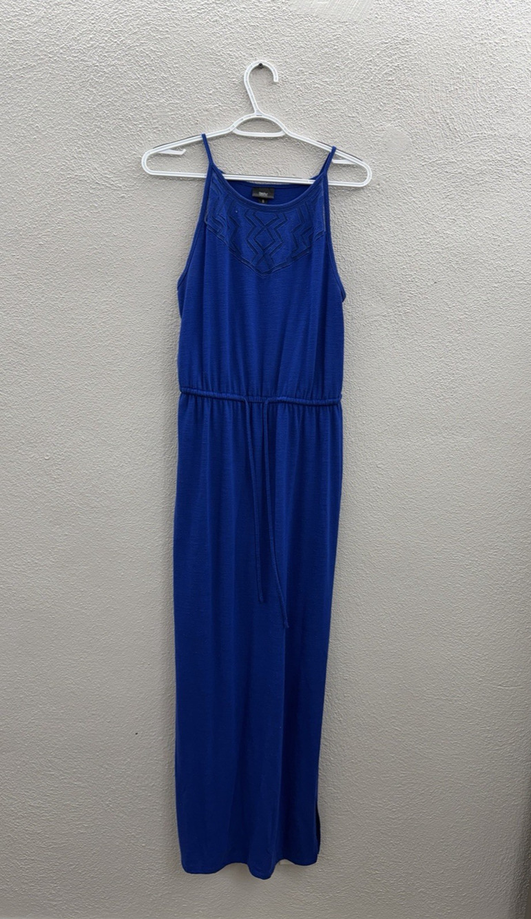 Mossimo Womens Dress Size Small Blue Maxi Sleeveless